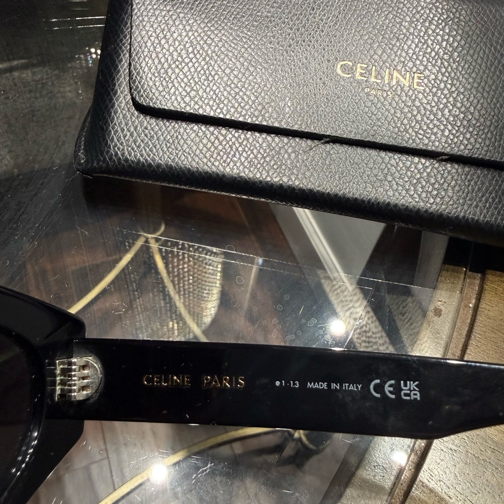 Celine CL40238U 01A 55mm Cat Eye Black Sunglasses / no Celine case - Picture 8 of 9